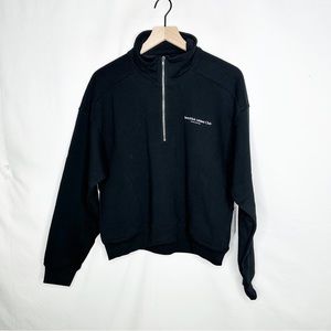 SPORTY & RICH Black Half-Zip Pullover NWT in Size Medium